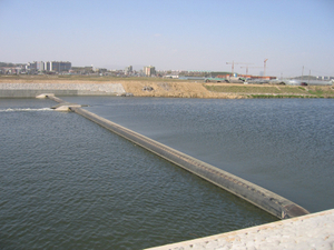 Barrage d'eau de rivière en caoutchouc gonflable à air 