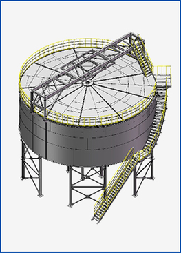 Réservoir d'épaississant des boues de gravité