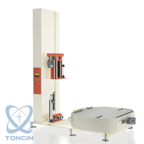 Machine d'emballage en ligne entièrement automatique avec palette à rouleaux