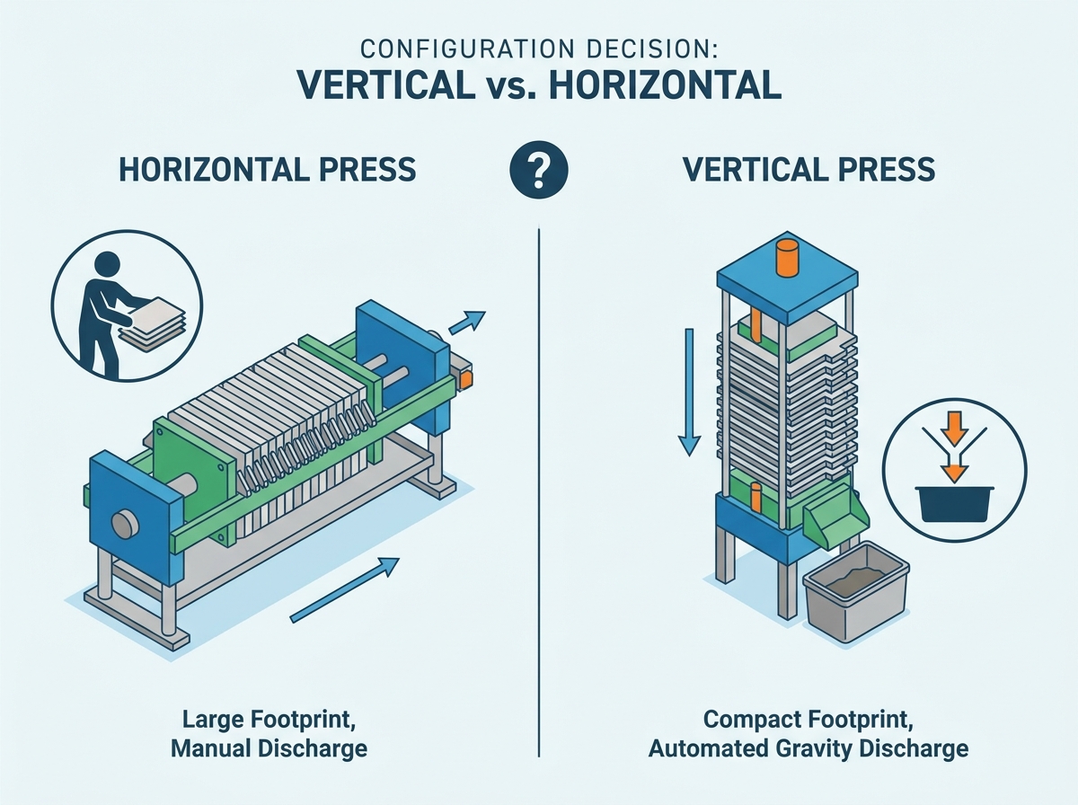 Presse du filtre vertical